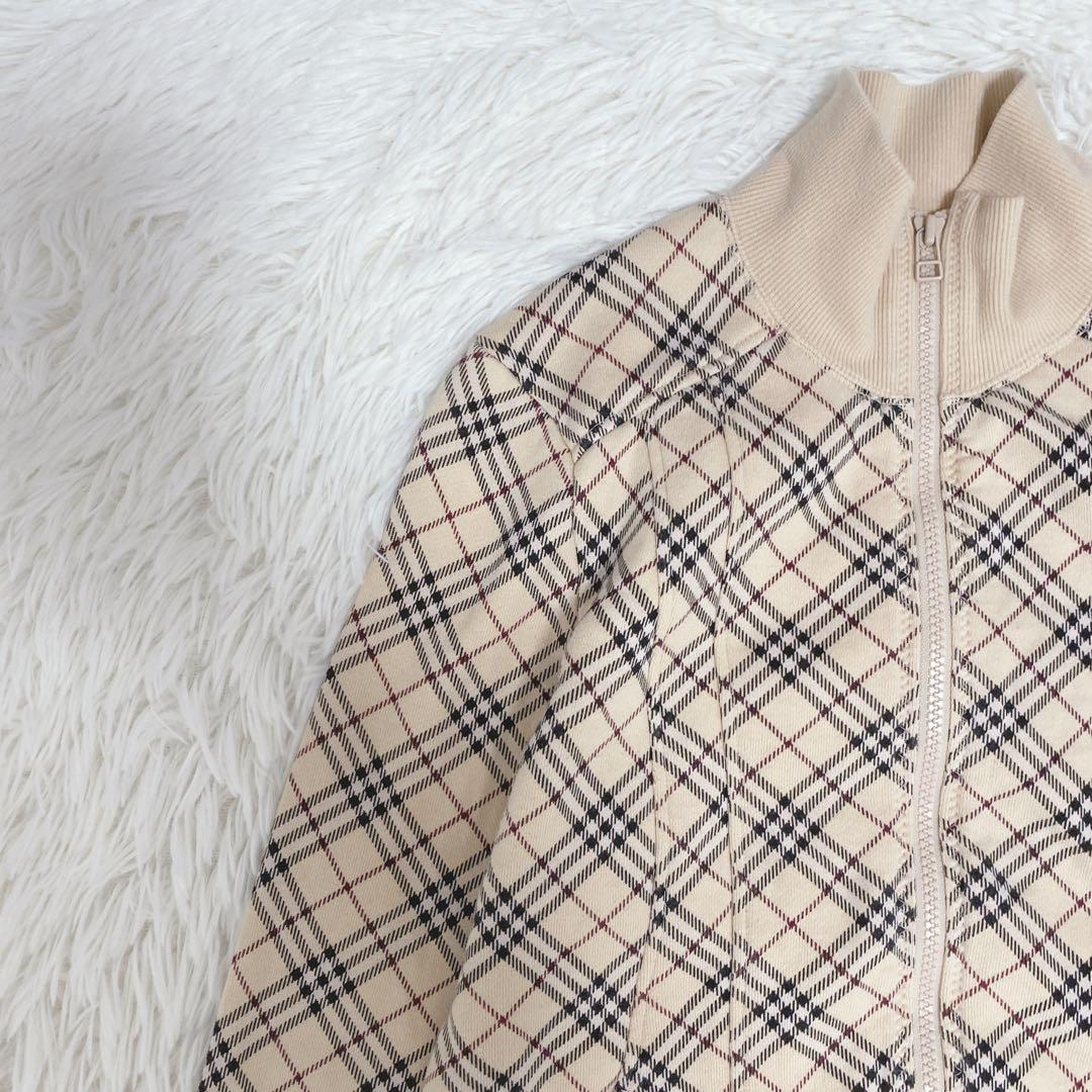 バーバリーブルーレーベル トラックジャケット ノバチェック コットン ベージュ