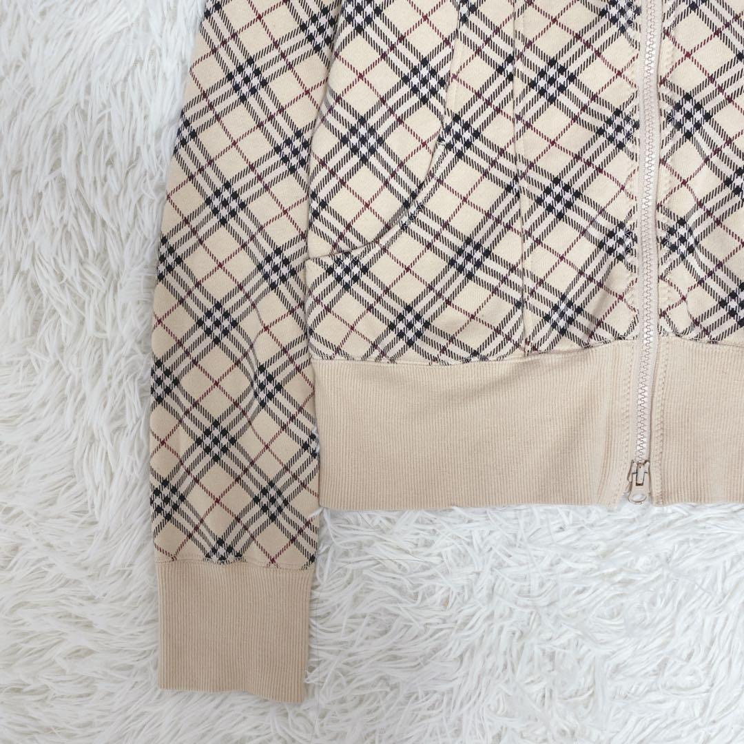 バーバリーブルーレーベル トラックジャケット ノバチェック コットン ベージュ