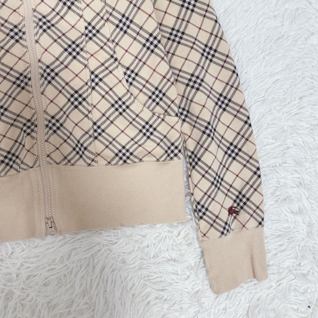 バーバリーブルーレーベル トラックジャケット ノバチェック コットン ベージュ