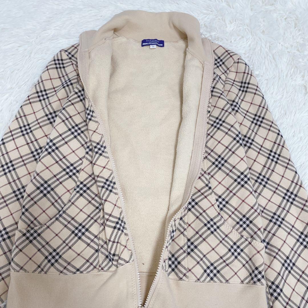 バーバリーブルーレーベル トラックジャケット ノバチェック コットン ベージュ