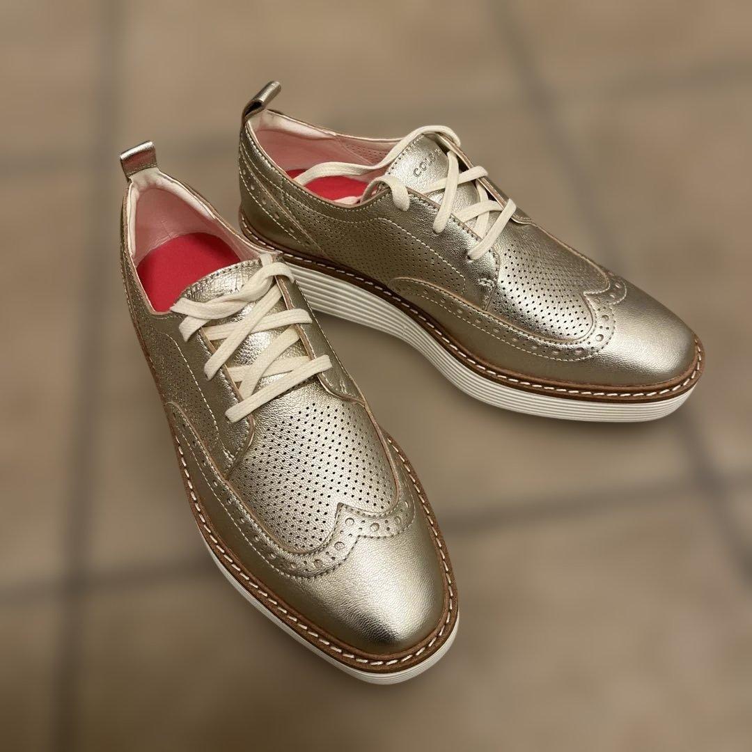 コールハーン　ゴールド メダリオン 厚底シューズ　試し履きのみ 最終お値下げ！