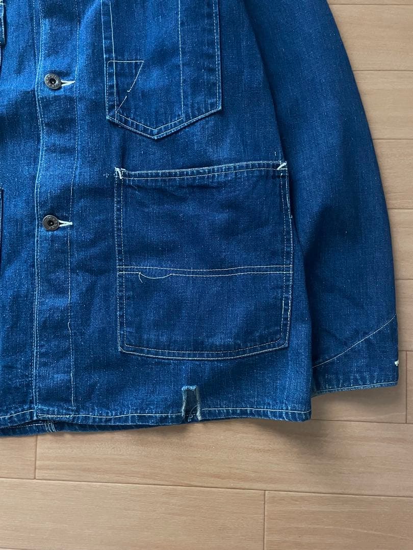 40s VINTAGE 希少ステッチ 大戦モデル デニムカバーオール WW2