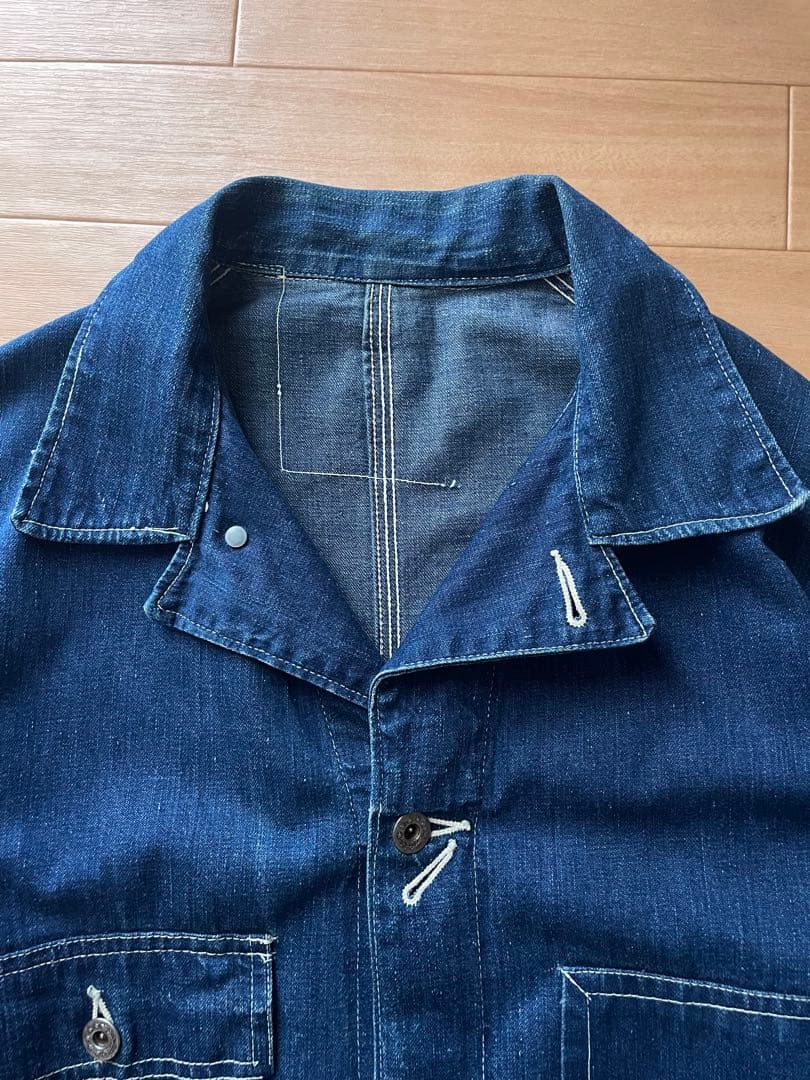 40s VINTAGE 希少ステッチ 大戦モデル デニムカバーオール WW2