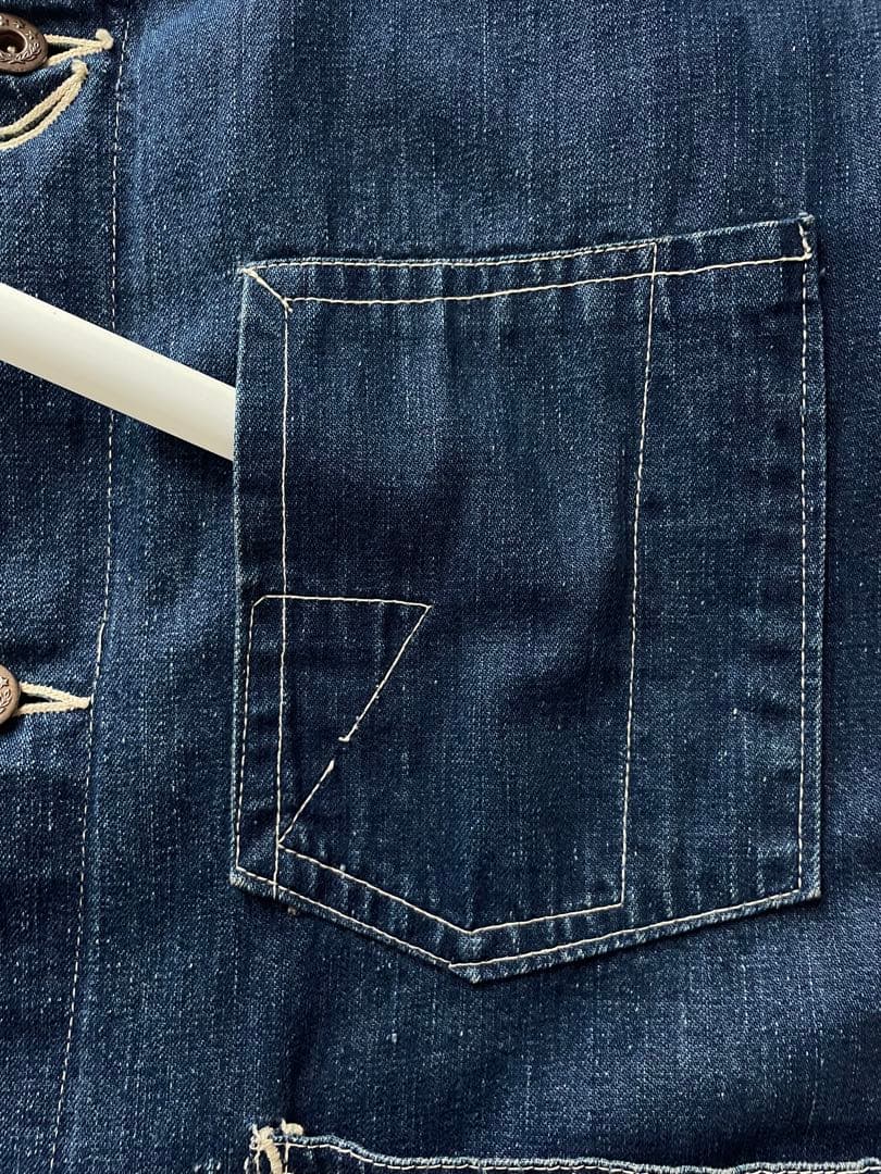 40s VINTAGE 希少ステッチ 大戦モデル デニムカバーオール WW2