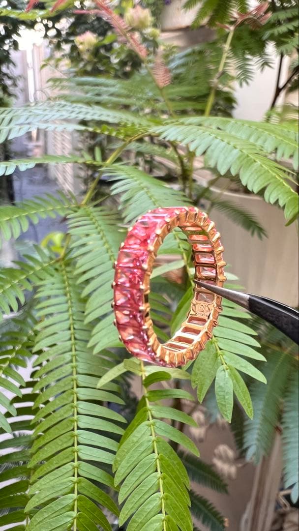 Swarovski ピンク ジルコニア リング