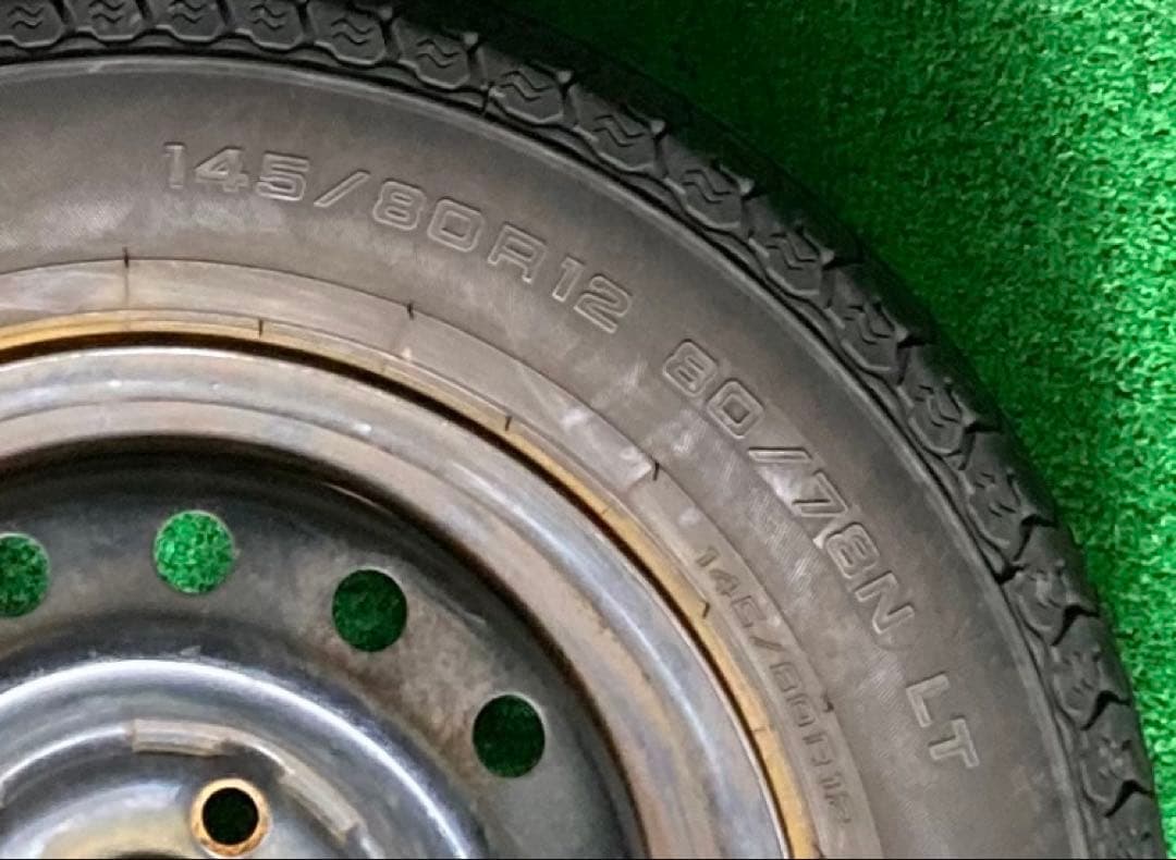 Yokohama 145/80R12 ノーマルタイヤ、鉄ホイール付き4本！