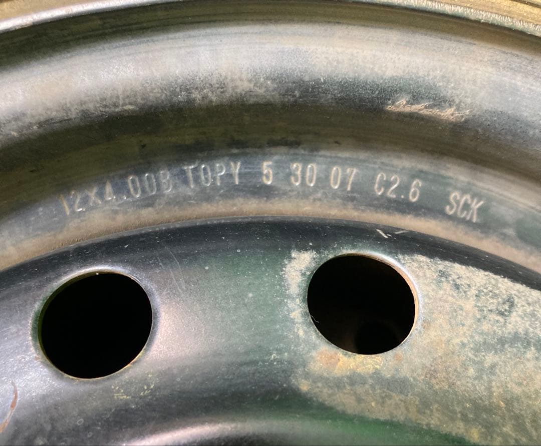 Yokohama 145/80R12 ノーマルタイヤ、鉄ホイール付き4本！