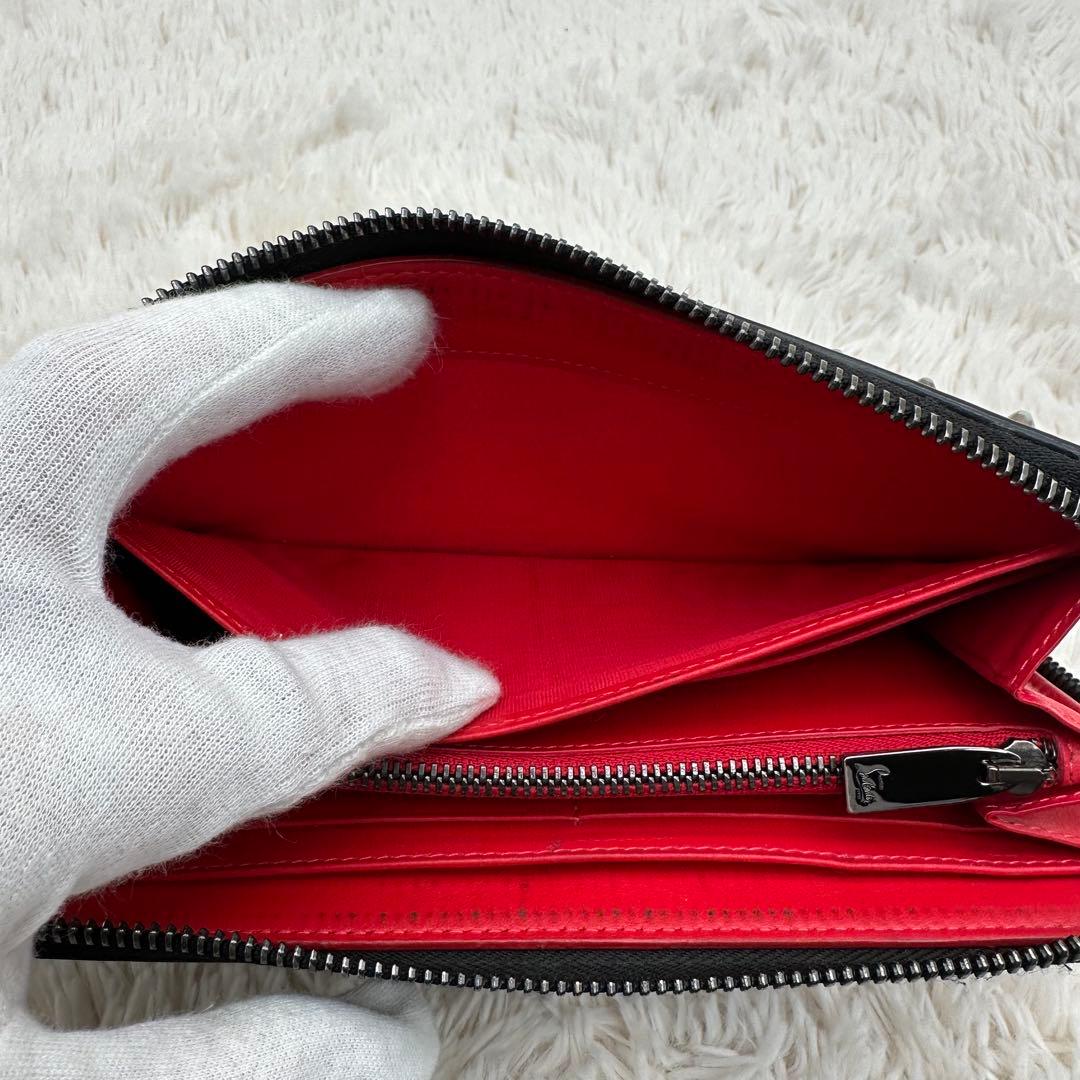 ✨美品✨ルブダン　長財布　スタッズ　パネトーネ　ラウンドジップ　レザー　黒