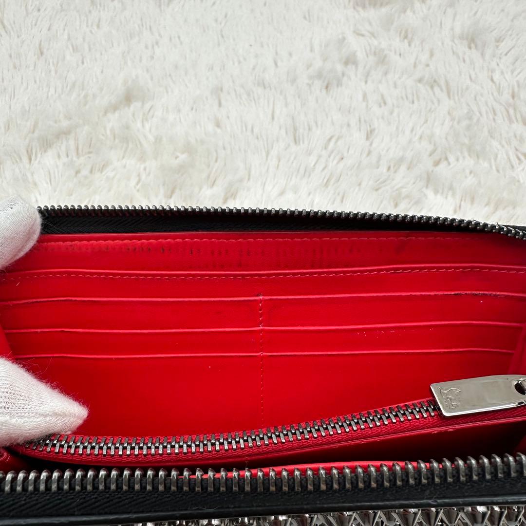 ✨美品✨ルブダン　長財布　スタッズ　パネトーネ　ラウンドジップ　レザー　黒