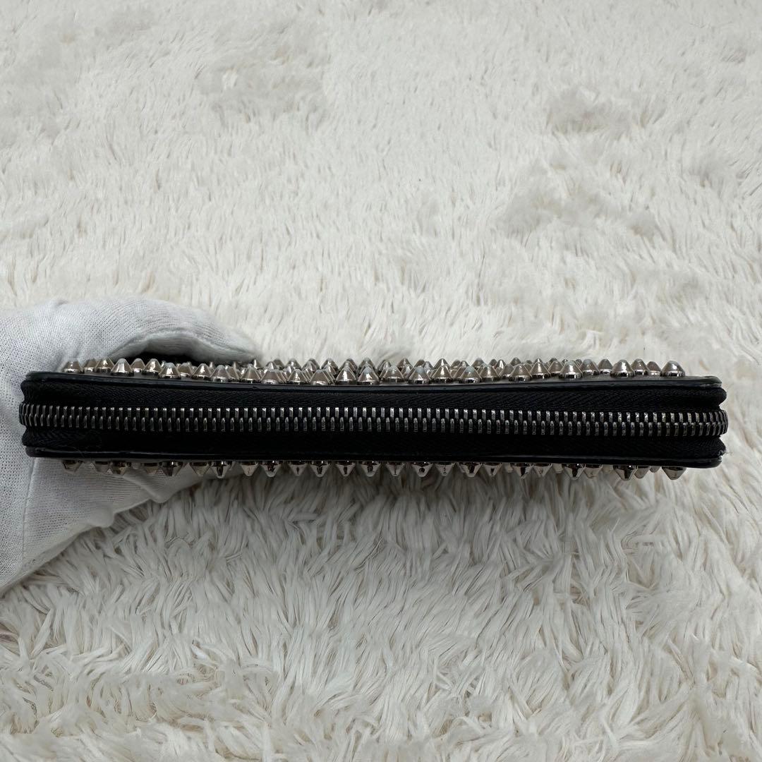 ✨美品✨ルブダン　長財布　スタッズ　パネトーネ　ラウンドジップ　レザー　黒
