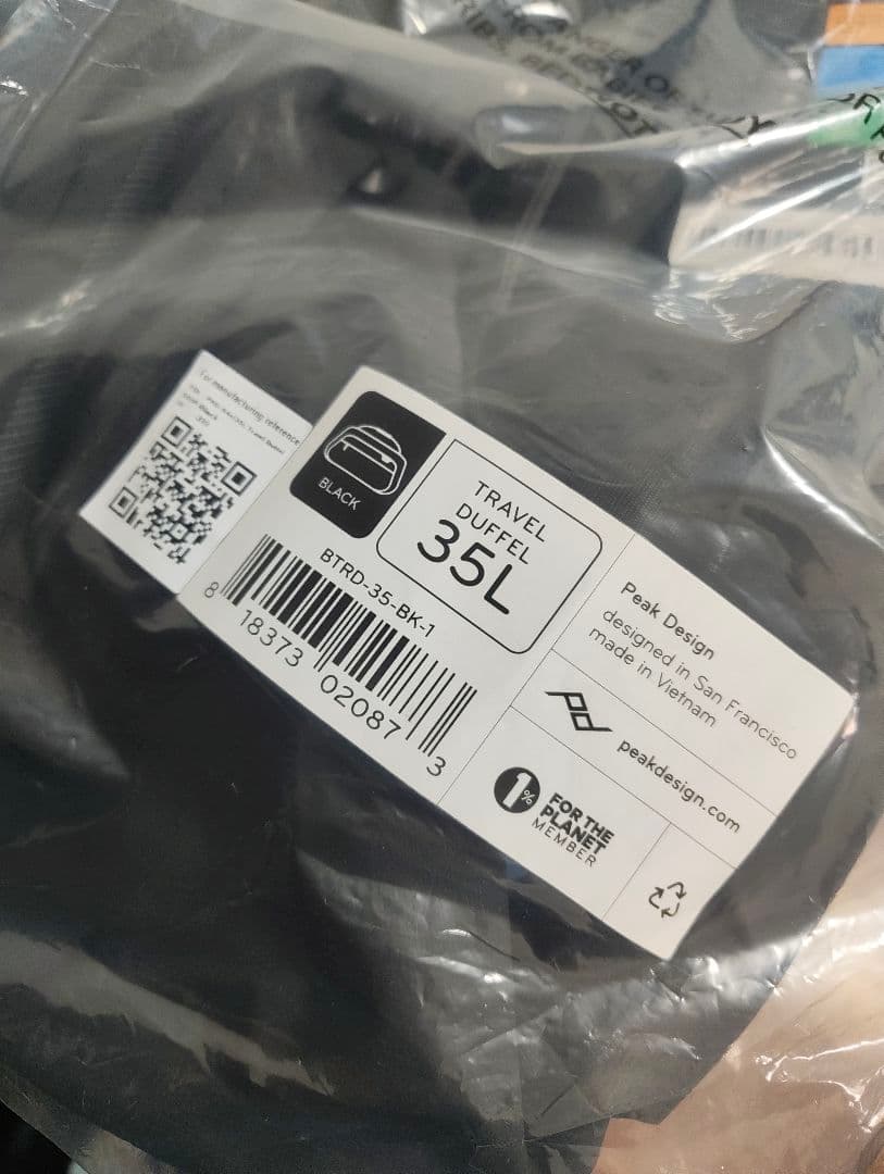 新品：Peak Design ピークデザイン トラベルダッフル 35L