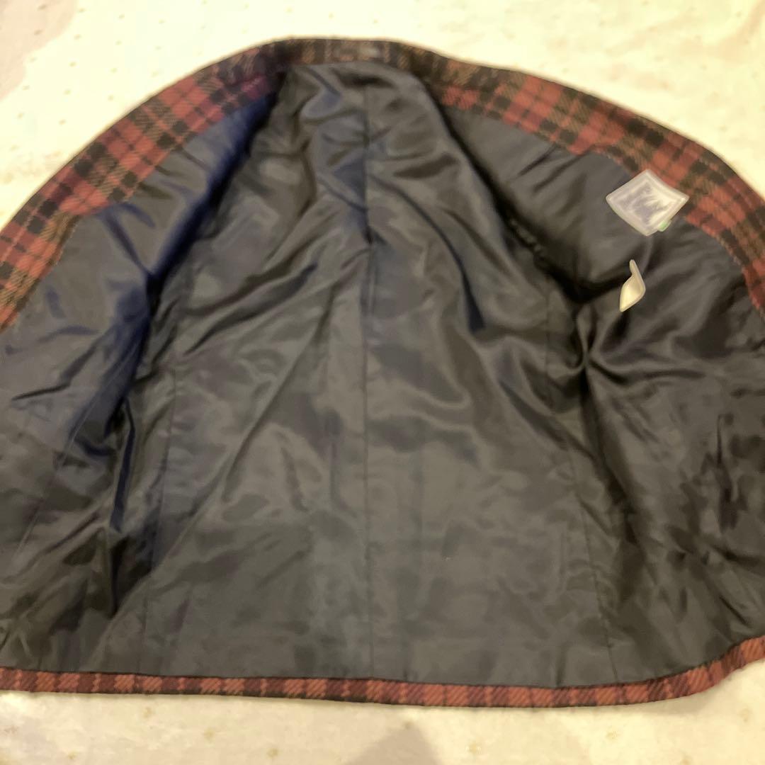 バーバリーズ　テーラードジャケット 赤黒　チェック　裏地あり　M