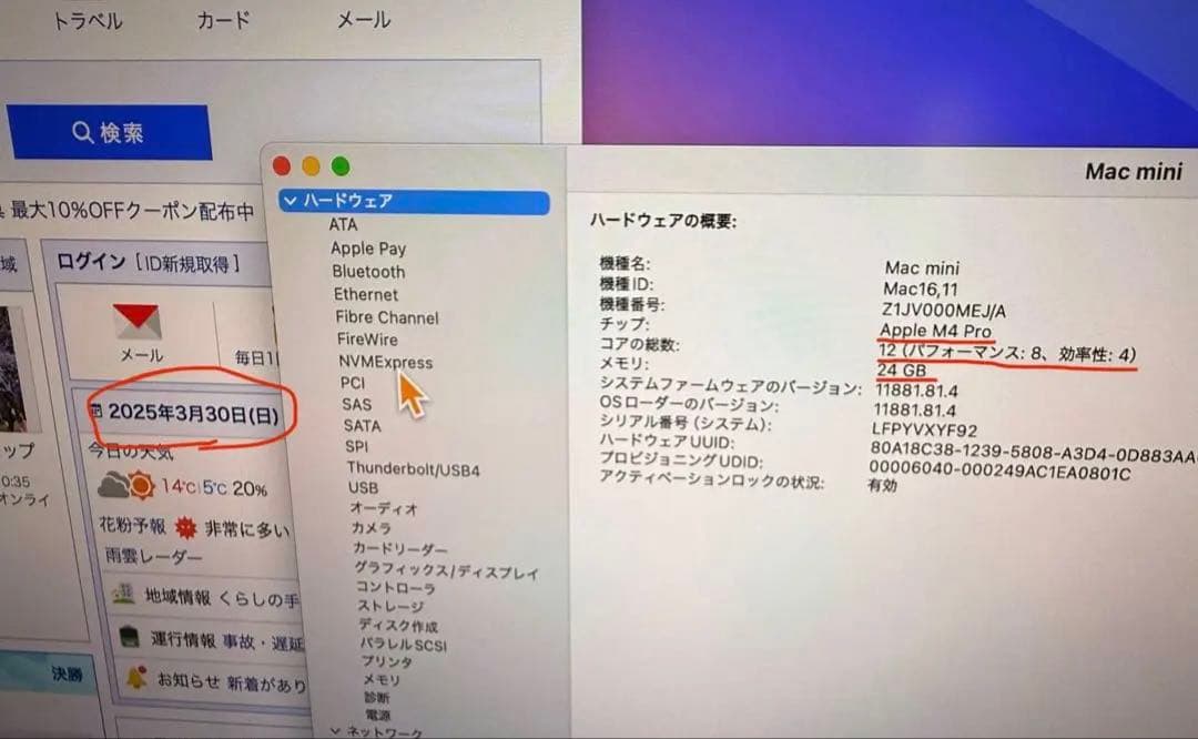 Mac mini M4 Pro（24GB, 1TB, 10GbE）