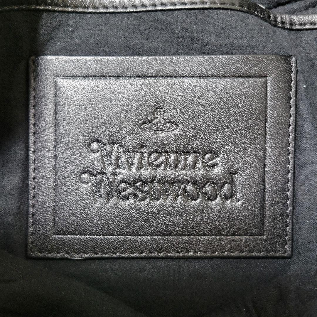 Vivienne Westwood オーブ 型押し レザークラッチ 黒