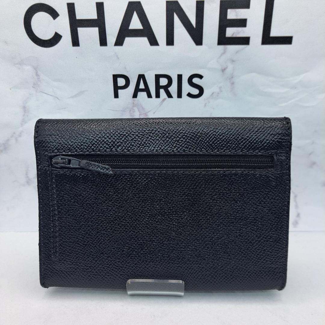 レア　CHANEL　ケース　クラシカルデザイン　ブラック　財布　二つ折り