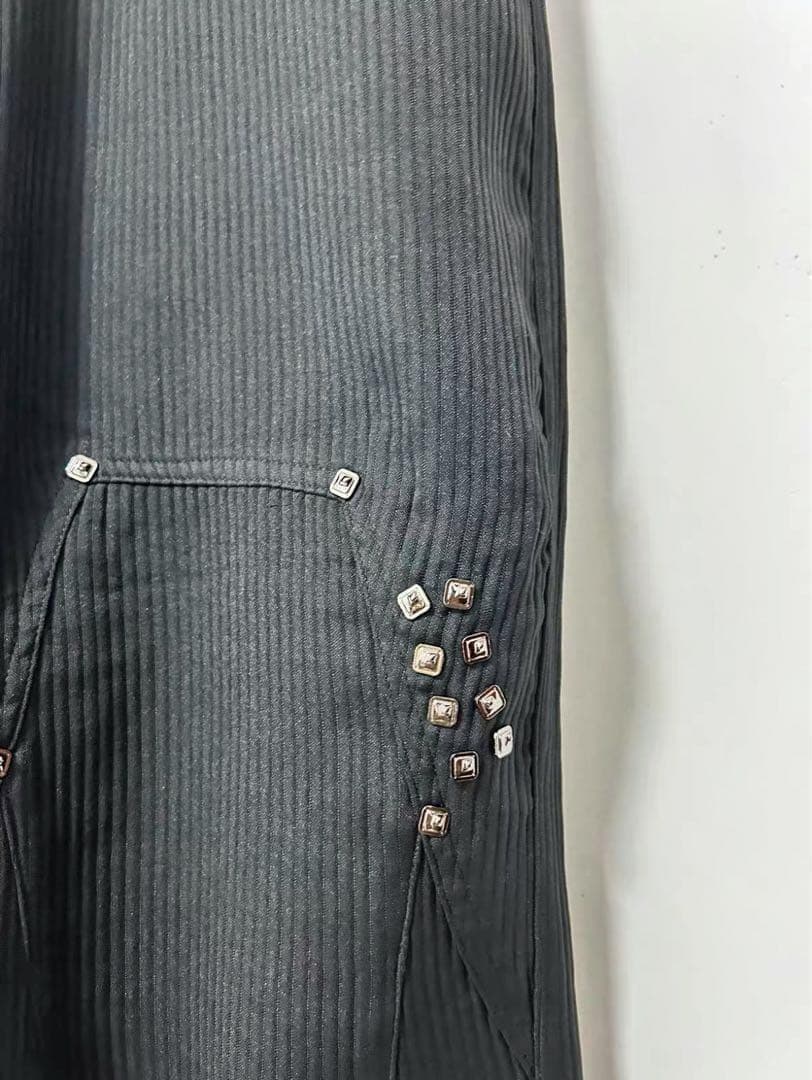 美品 Kiko kostadinov ビジュー付き黒ワイドパンツ トラウザー