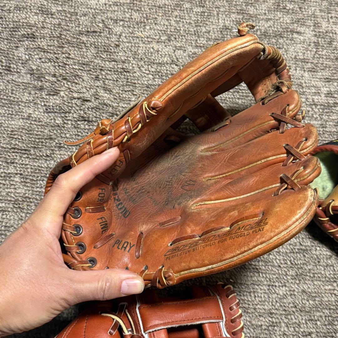 Mizuno ブラウンレザーグローブ 4点