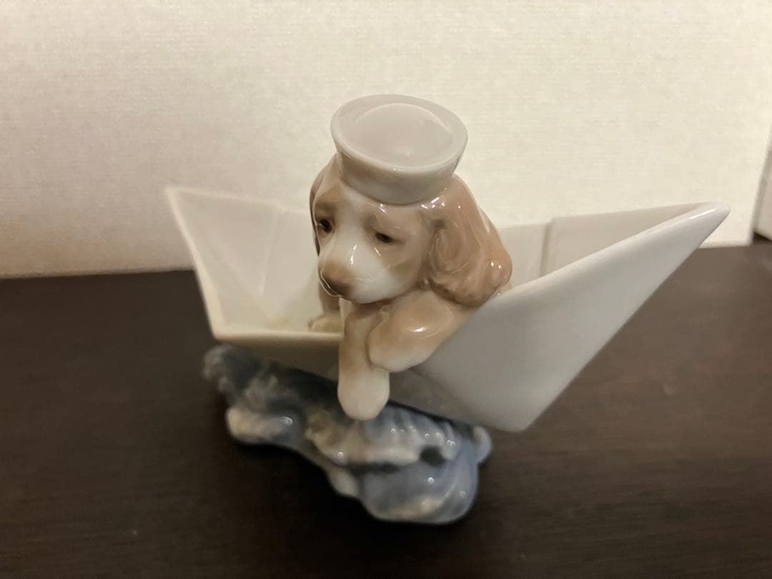 【むー】LLADRO / リヤドロ　犬　「お舟に乗って」