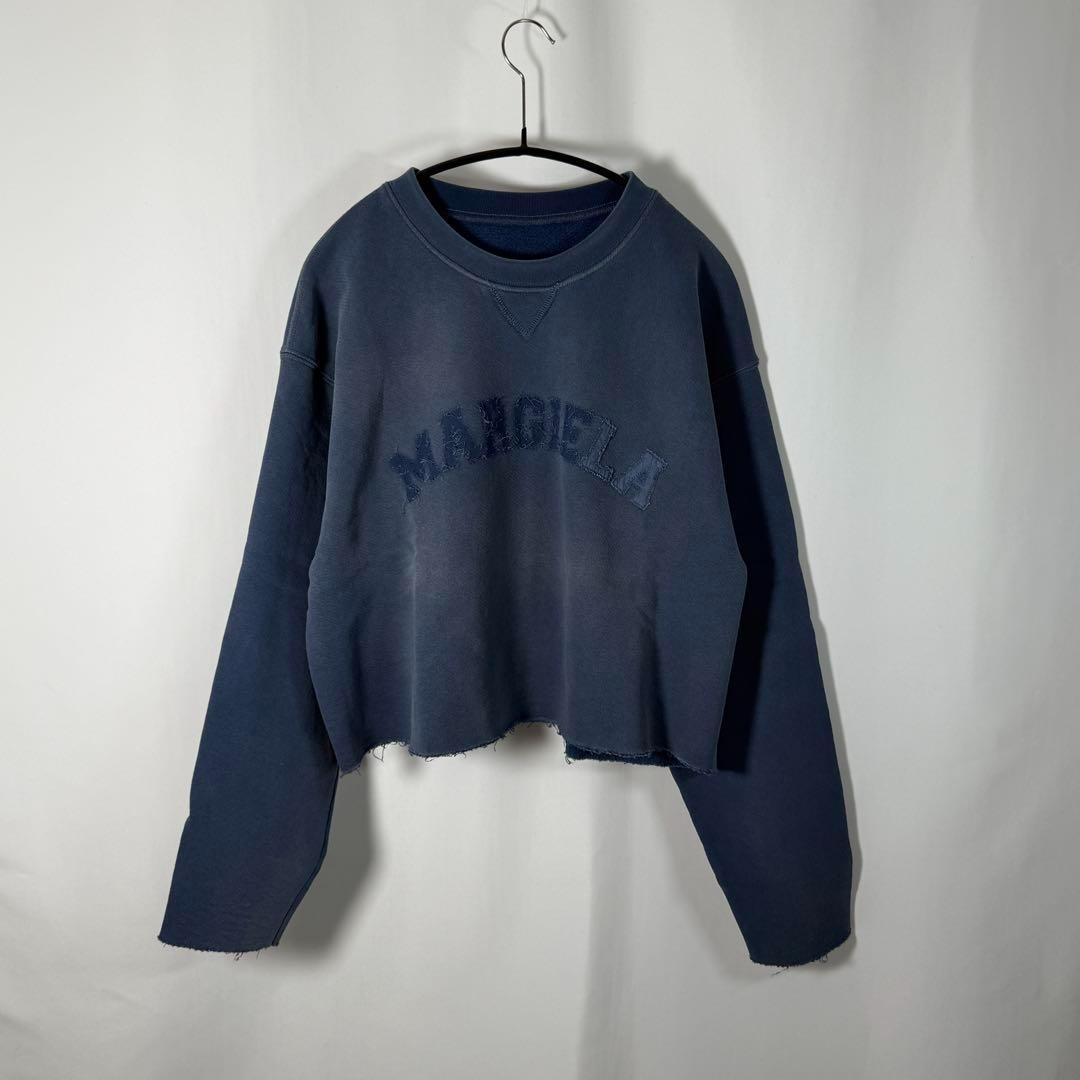【定価14万】Maison Margiela クロップド スウェット ブルー M