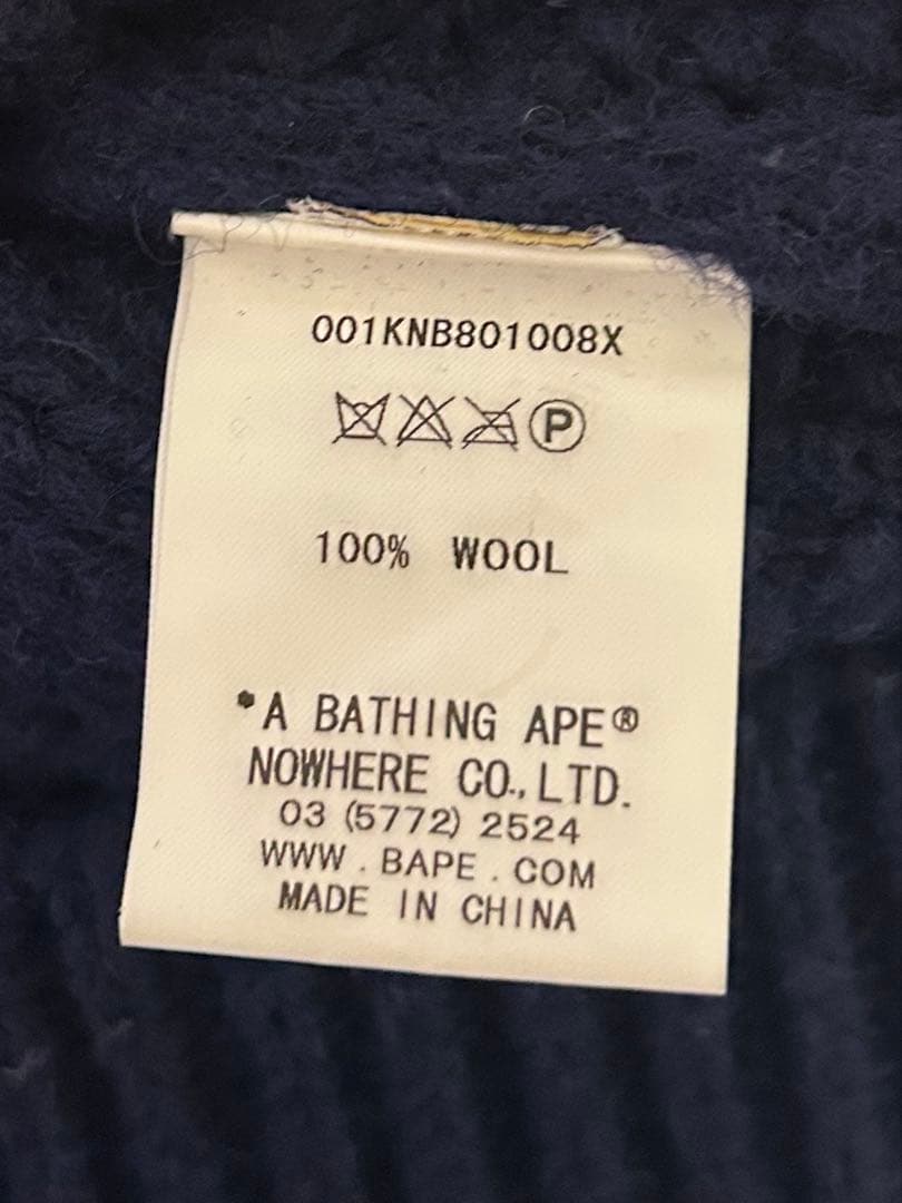 A Bathing Ape ネイビー ケーブルニット M