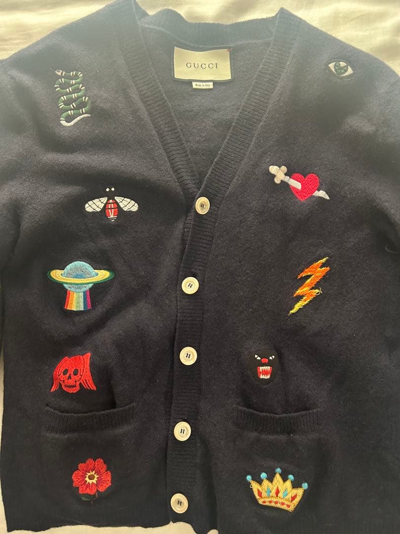 GUCCI グッチ 刺繍 カーディガン ワッペン デザイン 正規品