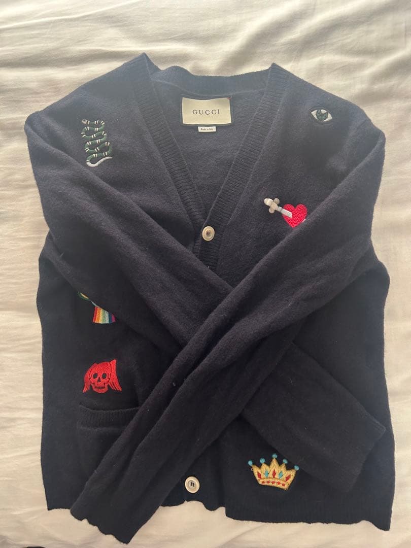 GUCCI グッチ 刺繍 カーディガン ワッペン デザイン 正規品