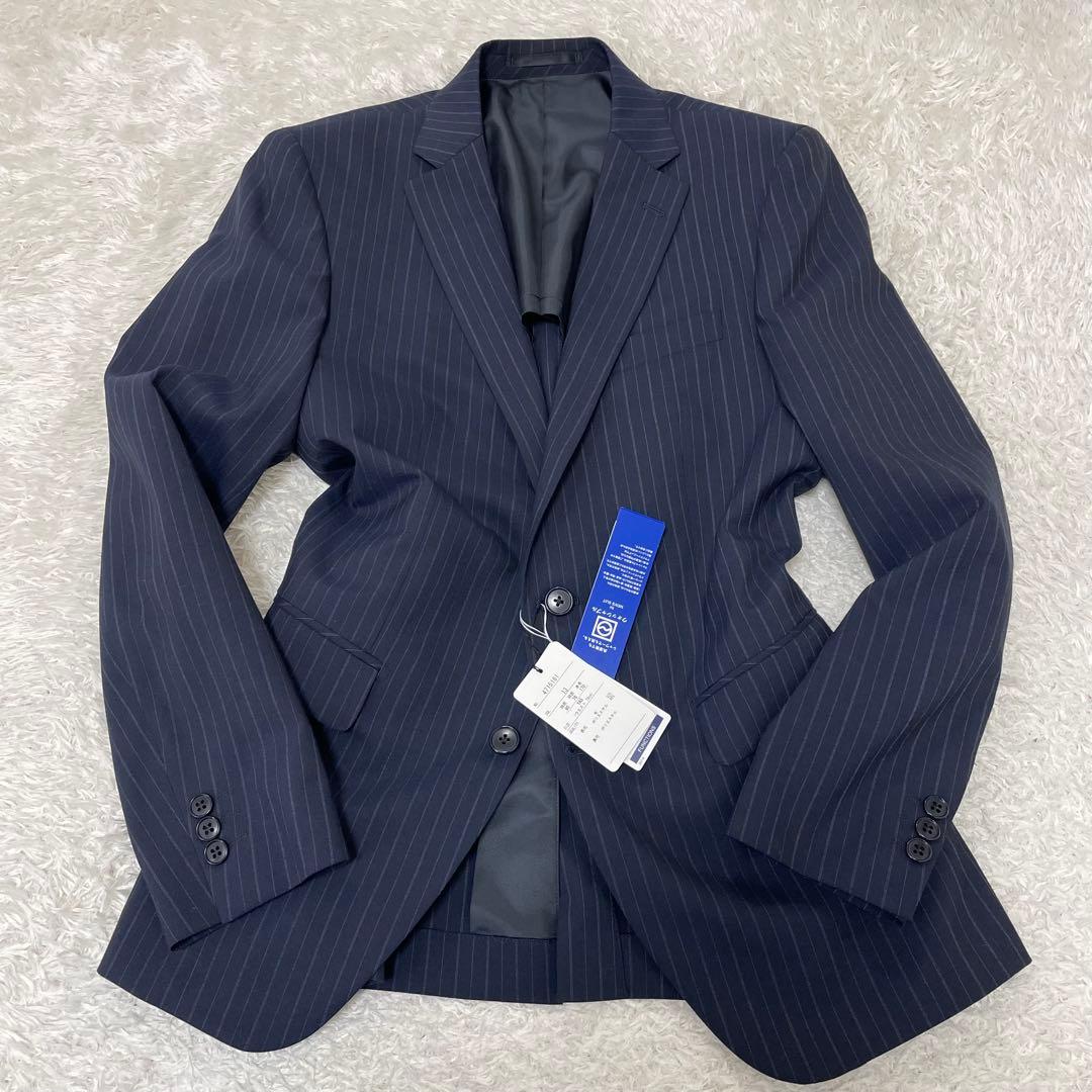 【新品　タグ付き】青山 セットアップ スーツ ウォッシュブル YA5 ネイビー
