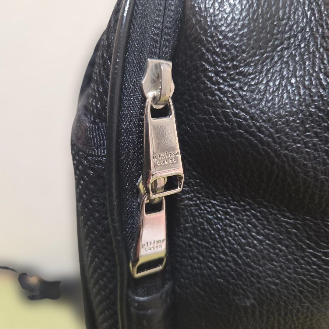 未使用近い ウルティマトーキョー リュック　レザー シボ革 ブラック A4可