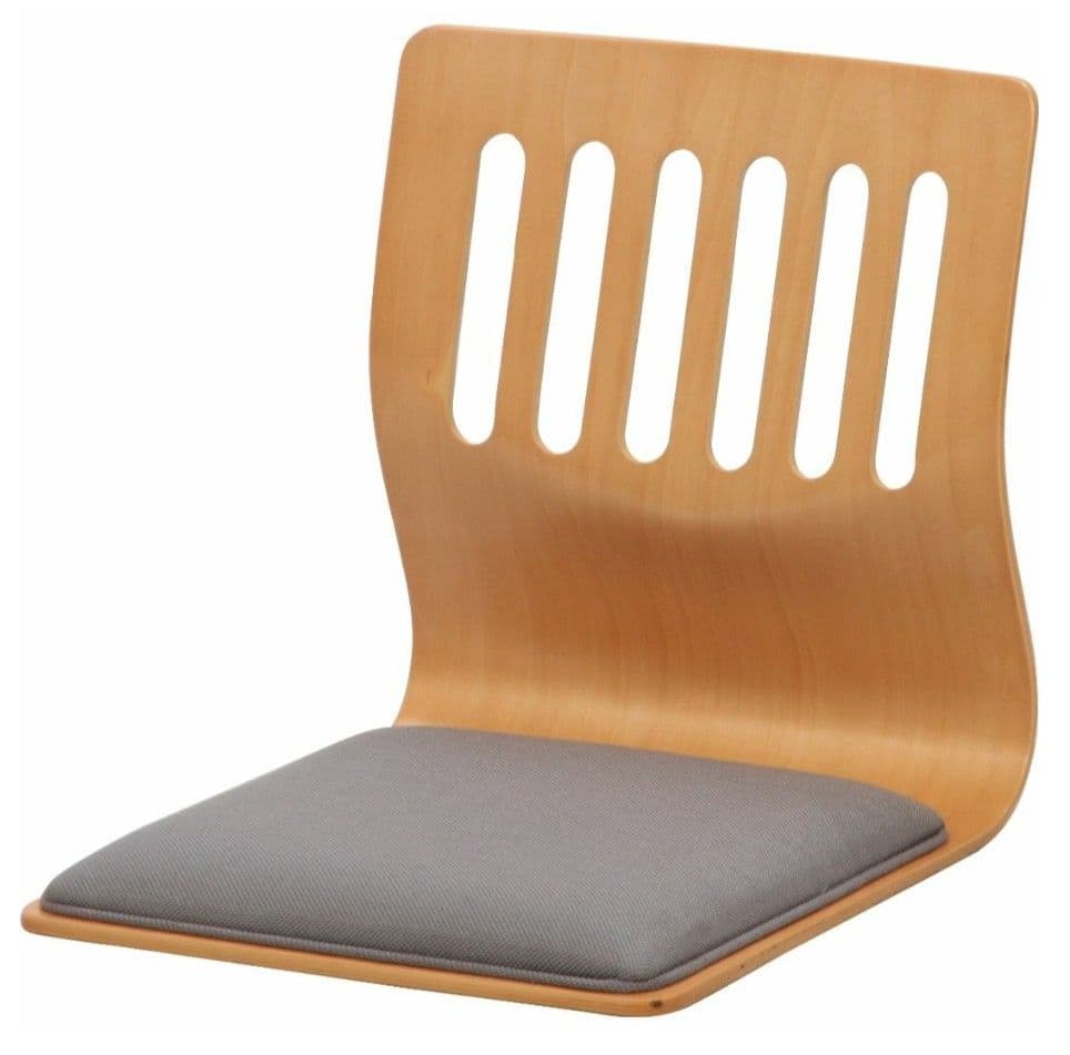 不二貿易　ナチュラルクッション付き　座椅子　5脚セット 幅39.5cm　木製