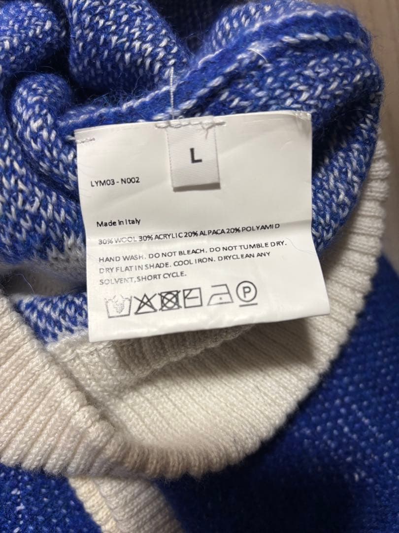 か*ね様 LIBERAL YOUTH MINISTRY ダメージニット青 ブルー