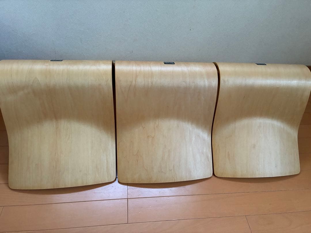 Tendo 天童　木製穴あき座椅子 3脚セット