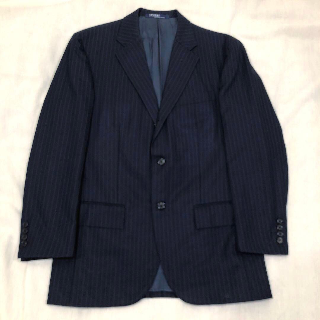 ラルフローレン ネイビースーツ ストライプ セットアップ 80s オールド 古着