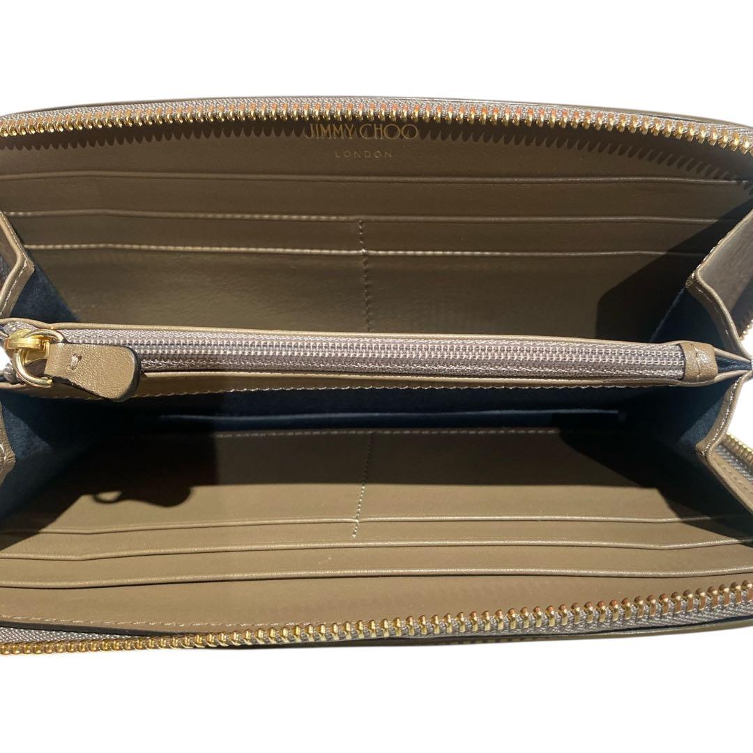 【極美品】ジミーチュウ スター スタッズ ラウンドファスナー 長財布 レザー