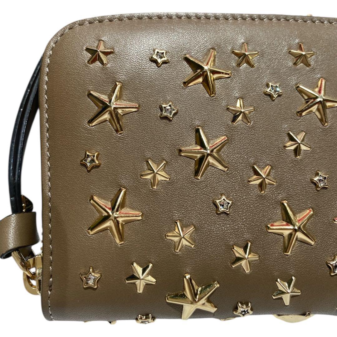 【極美品】ジミーチュウ スター スタッズ ラウンドファスナー 長財布 レザー