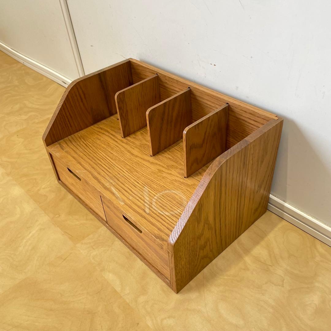 本立て 本棚 卓上ブックスタンド デスク収納 引き出し 木製ラック 北欧スタイル