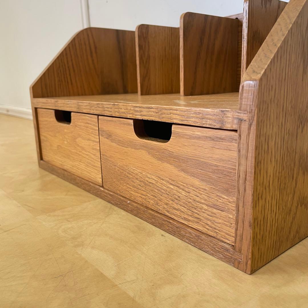 本立て 本棚 卓上ブックスタンド デスク収納 引き出し 木製ラック 北欧スタイル