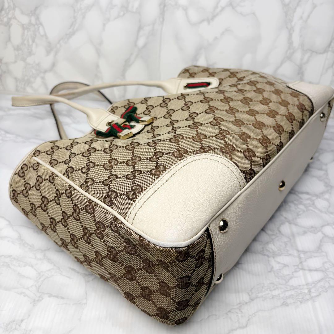 061 美品 GUCCI シェリーライン トートバッグ ハンドバッグ 肩掛け v