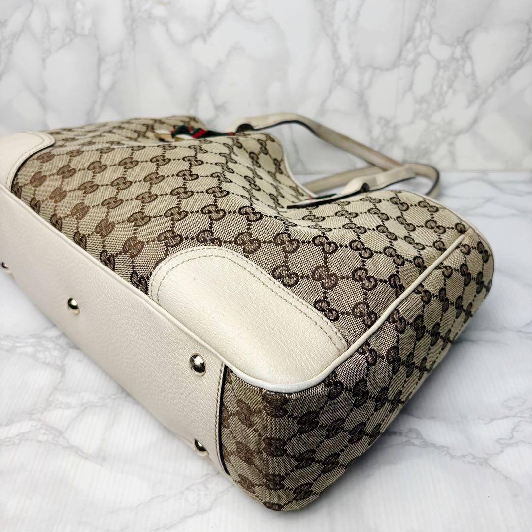 061 美品 GUCCI シェリーライン トートバッグ ハンドバッグ 肩掛け v