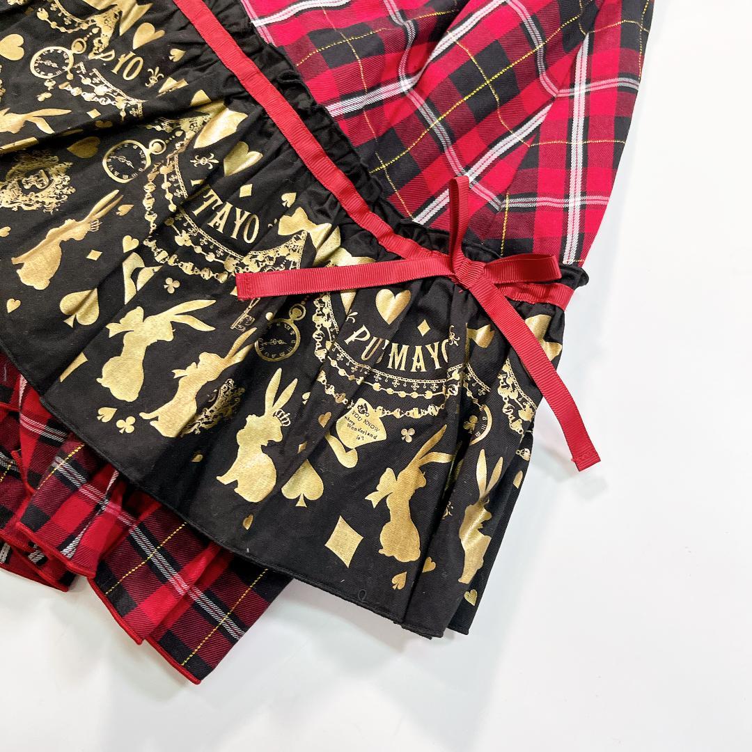 PUTUMAYO プトマヨ ミニワンピース フリル レース チェック 赤