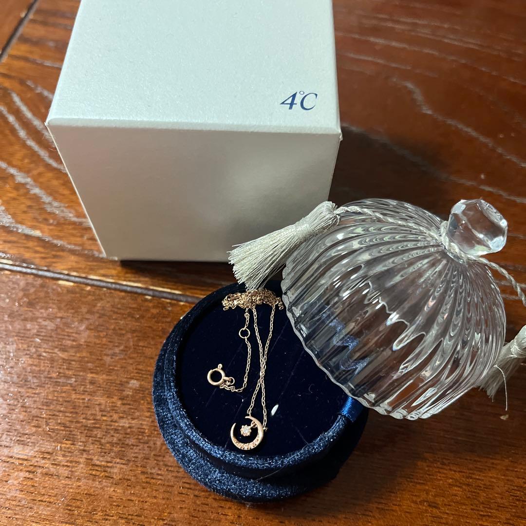 M*y様 4°C ピンクゴールド ネックレス 月 モチーフ K10