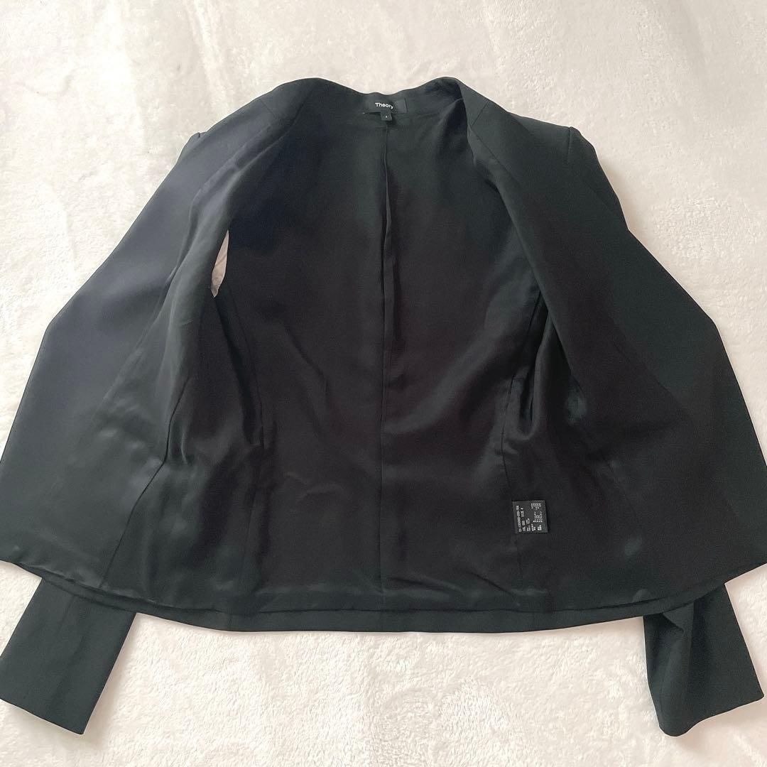 極美品⭐︎Theory TAILOR 黒 ノーカラー スカートスーツ セットアップ