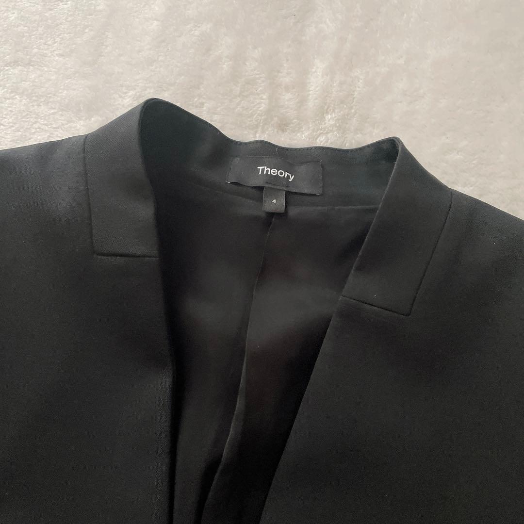 極美品⭐︎Theory TAILOR 黒 ノーカラー スカートスーツ セットアップ