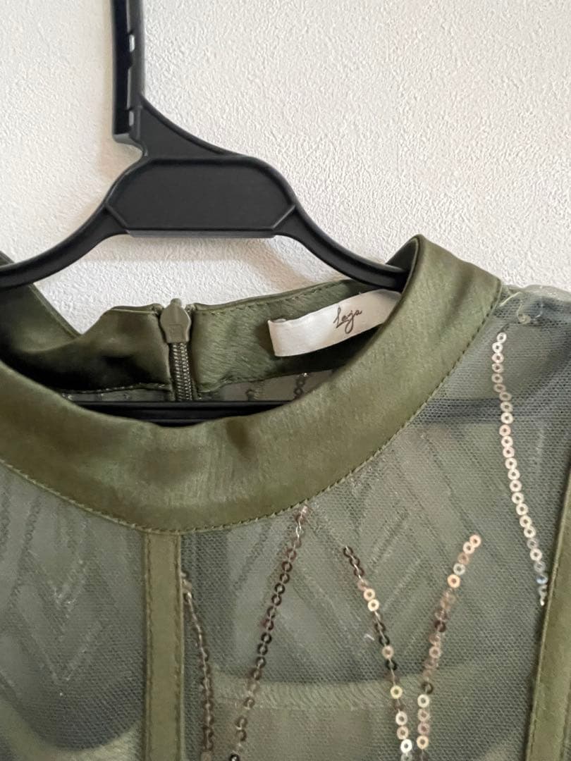 【 Leja スパンコールドレス グリーン Sサイズ 】