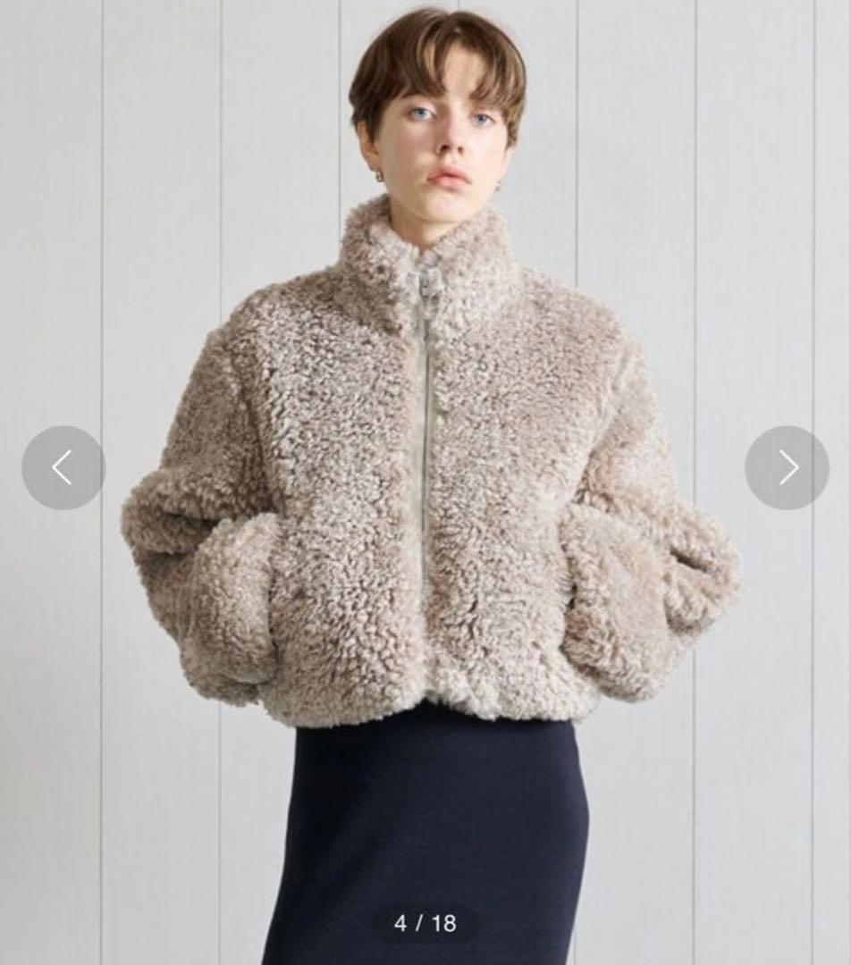 H beauty&youth フェイクファーショートブルゾン