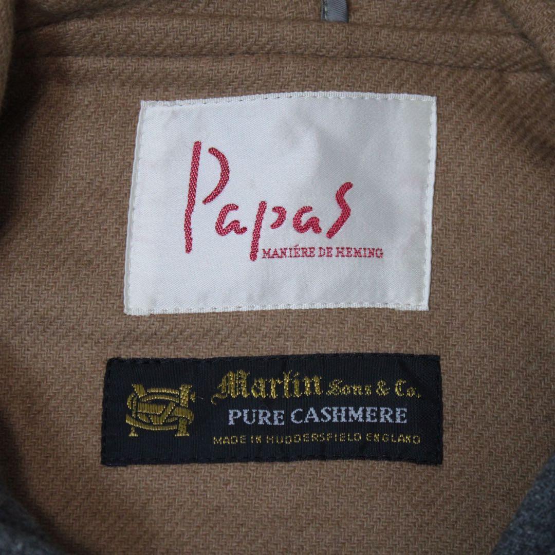 Papas マーティンソン生地 カシミヤ100% ダッフルコート ロング丈 M