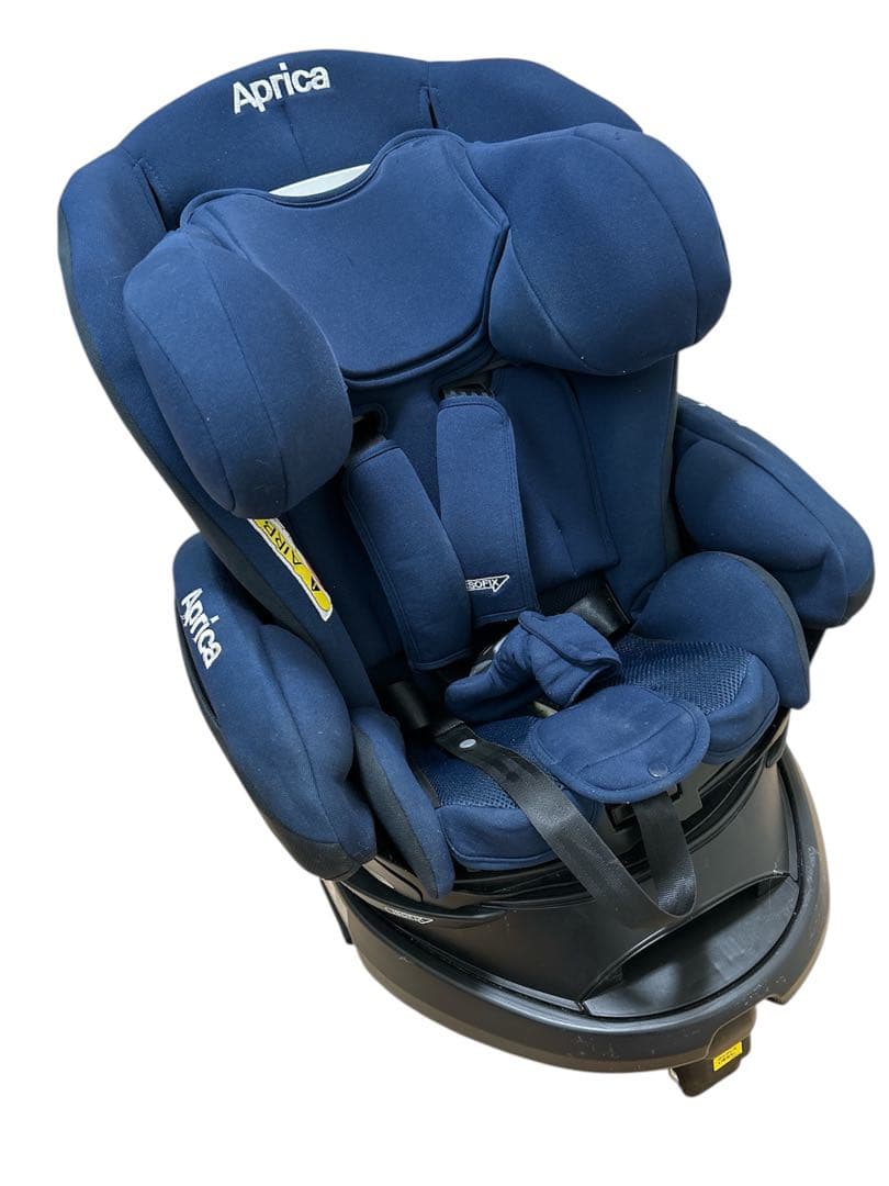 【良品】Apricaチャイルドシート ディアターンプラス　ISOFIX ネイビー