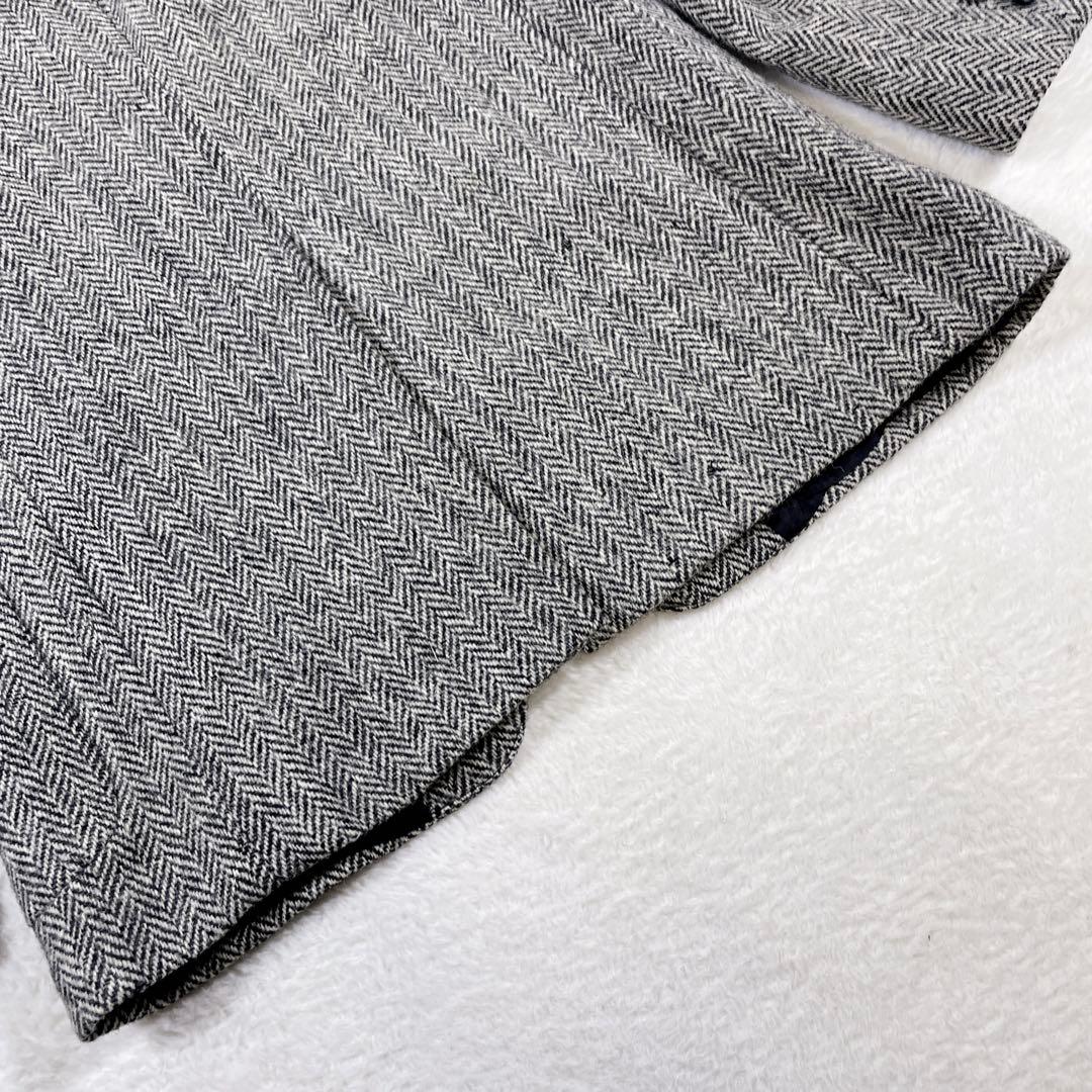 ハリスツイード テーラードジャケット ヘリンボーン 胡桃ボタン ヴィンテージ