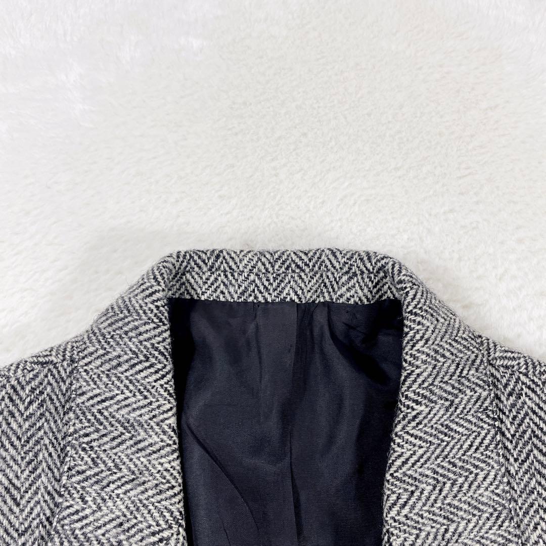 ハリスツイード テーラードジャケット ヘリンボーン 胡桃ボタン ヴィンテージ