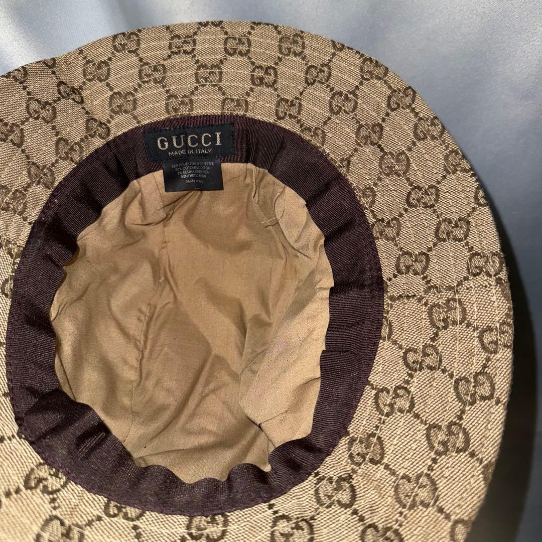 美品　GUCCI モノグラムハット　イタリア製