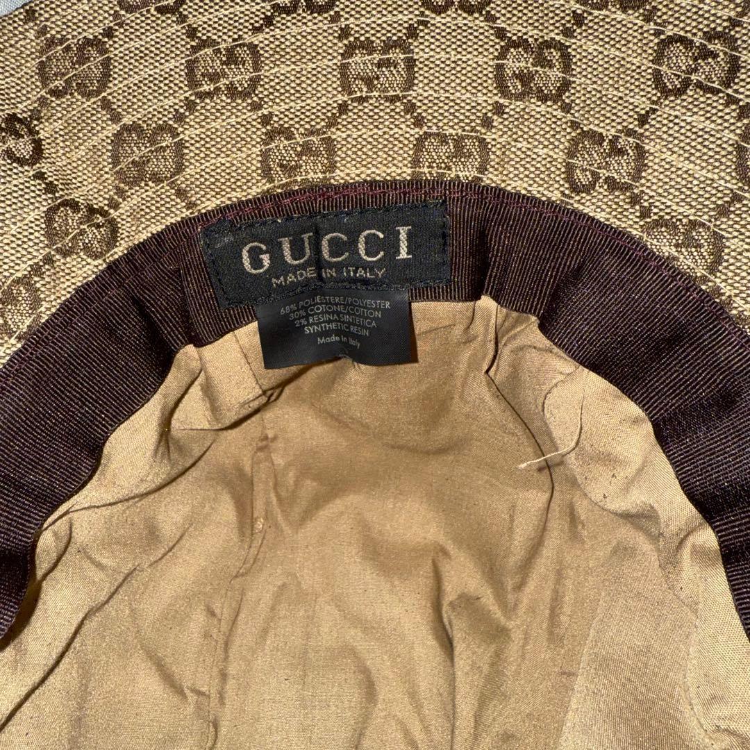 美品　GUCCI モノグラムハット　イタリア製